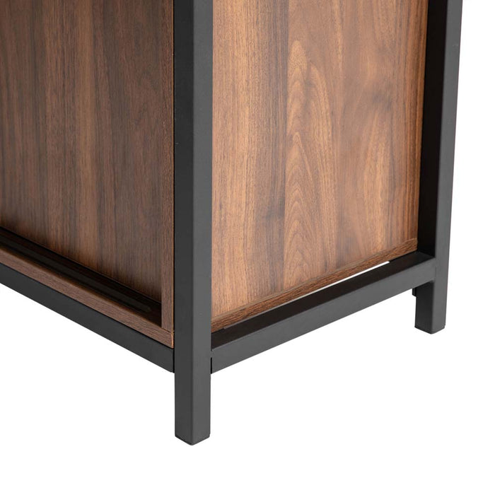 31.82"H Wooden/Metal Floor Cabinet with Double Sliding Doors