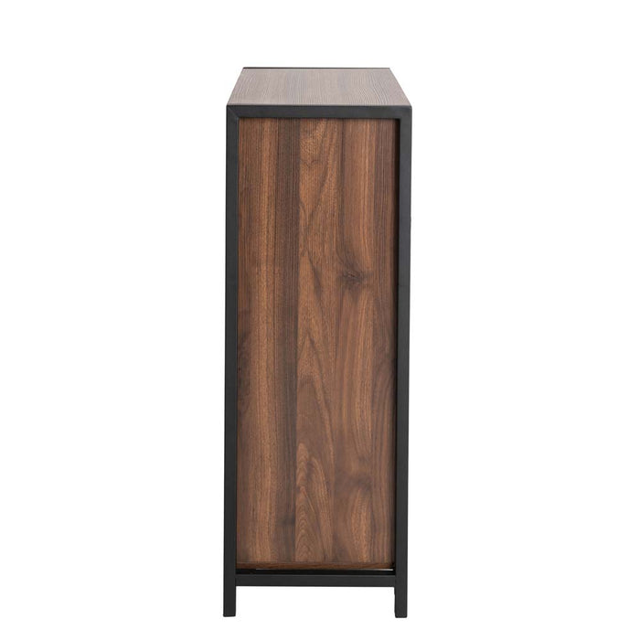 31.82"H Wooden/Metal Floor Cabinet with Double Sliding Doors