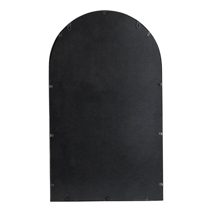 33.07"H Oversized Black Metal Framed Arched Wall Mirror