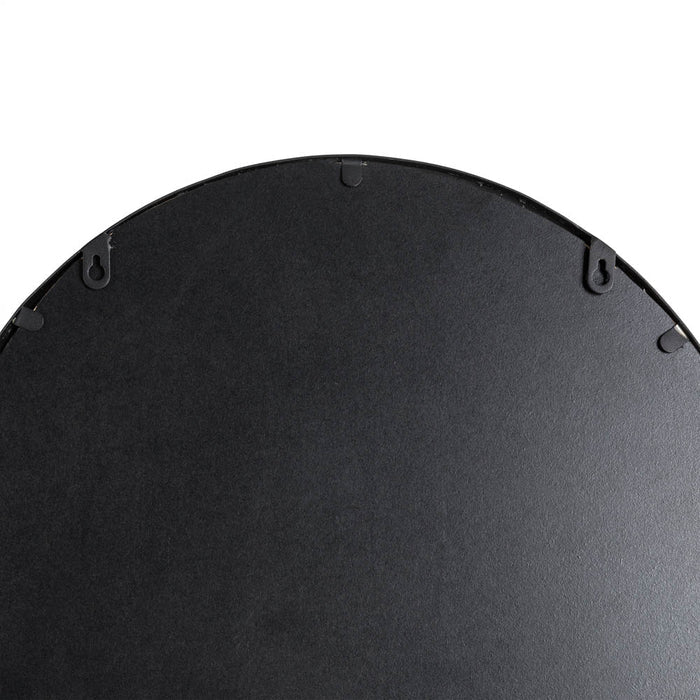 33.07"H Oversized Black Metal Framed Arched Wall Mirror