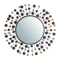 34.65"D Oversized Metal Framed With Beads Round Wall Mirror