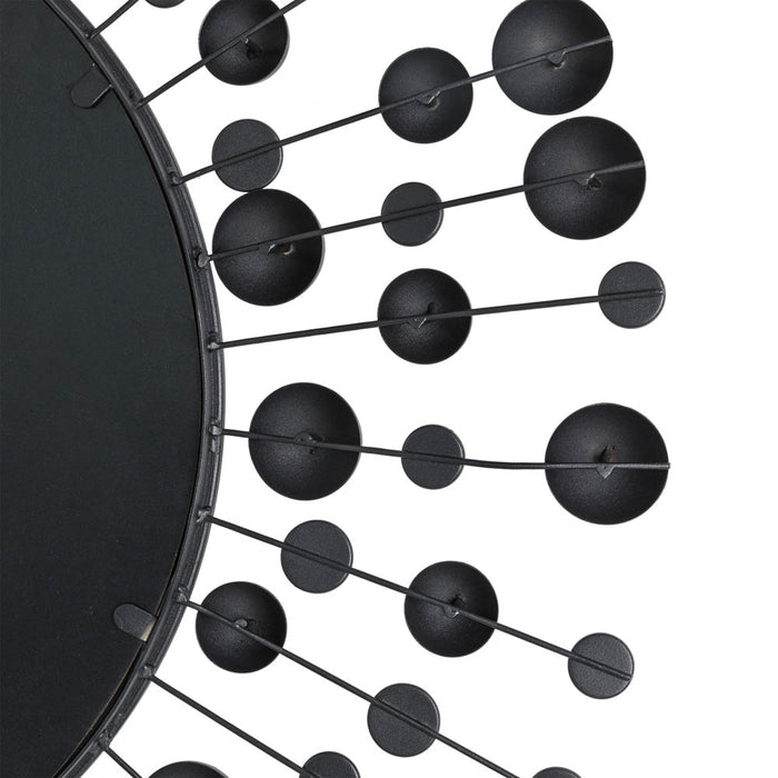34.65"D Oversized Metal Framed With Beads Round Wall Mirror
