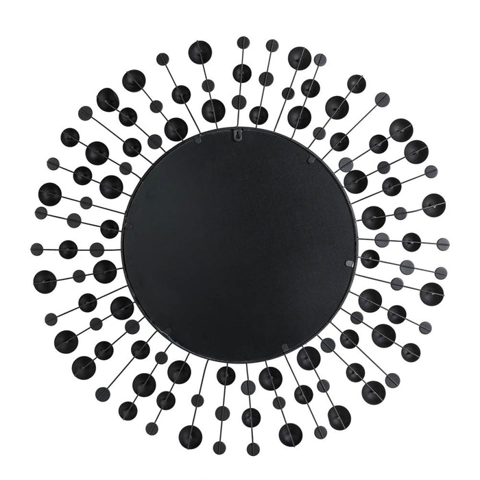 34.65"D Oversized Metal Framed With Beads Round Wall Mirror