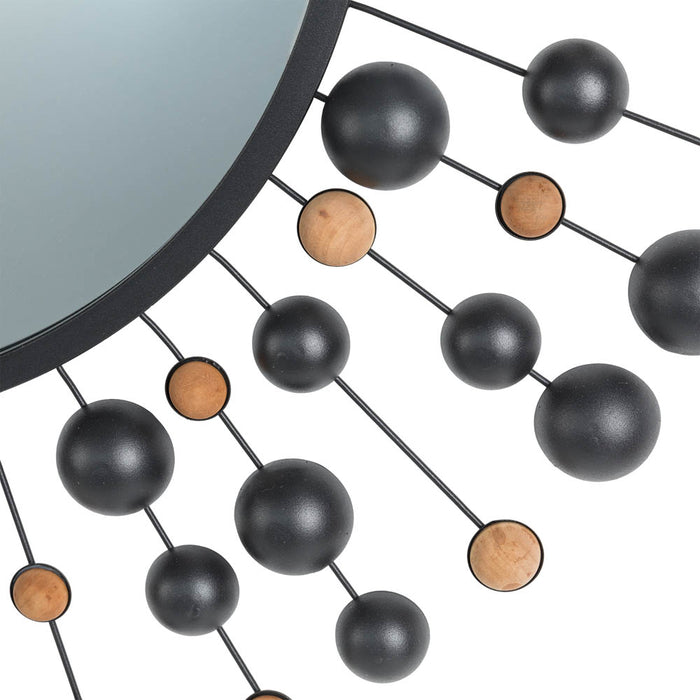 34.65"D Oversized Metal Framed With Beads Round Wall Mirror