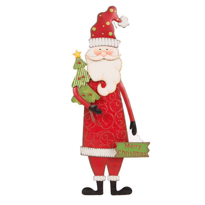 36.02"H Metal Santa Yard Stake or Standing Décor or Wall Décor (Three Function)