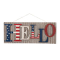 36.10"L Metal/Wooden Patriotic HELLO Wall Décor