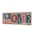 36.10"L Metal/Wooden Patriotic HOME Wall Décor