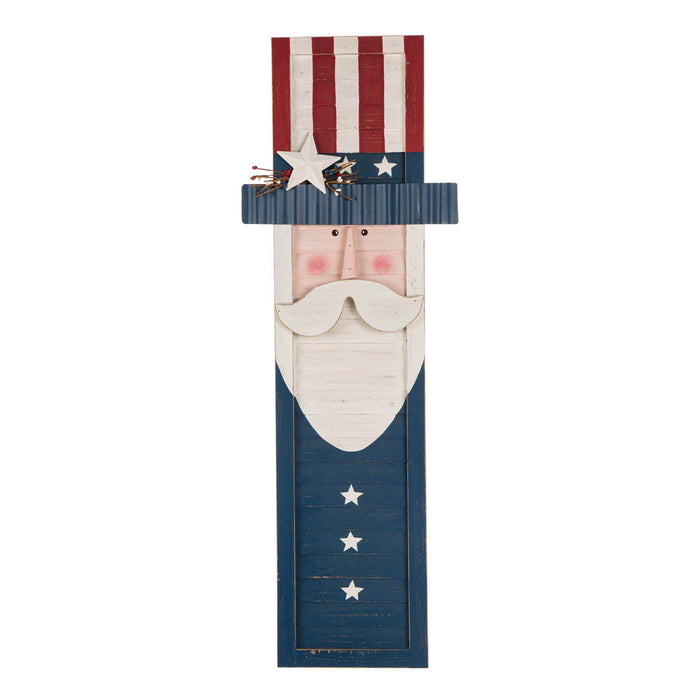 36"H Wooden/Metal Patriotic Uncle Sam Porch Board Sign