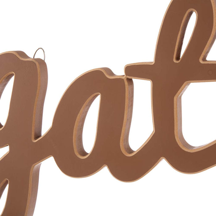 36"L Fall Wooden "gather" Word Wall Hanging Decor