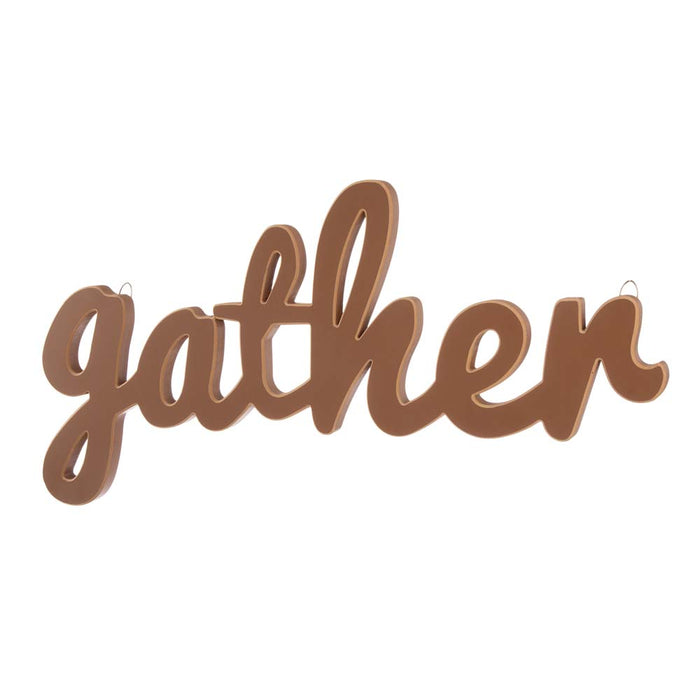 36"L Fall Wooden "gather" Word Wall Hanging Decor