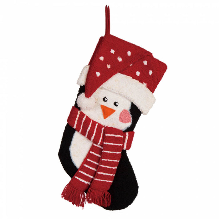 3D Hooked Stocking, Penguin & Reindeer, Set of 2
