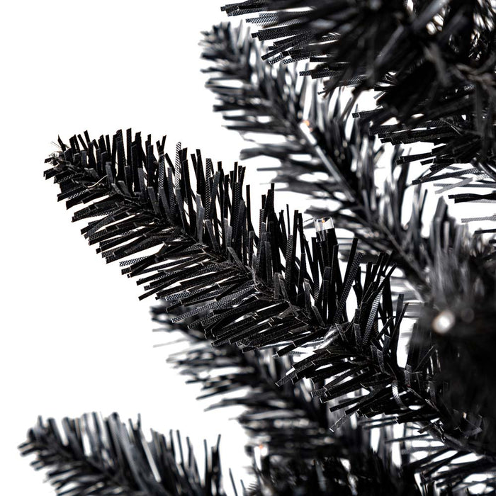 4 ft Lighted Black PVC Tips Porch Tree With 100 Orange LED Lights
