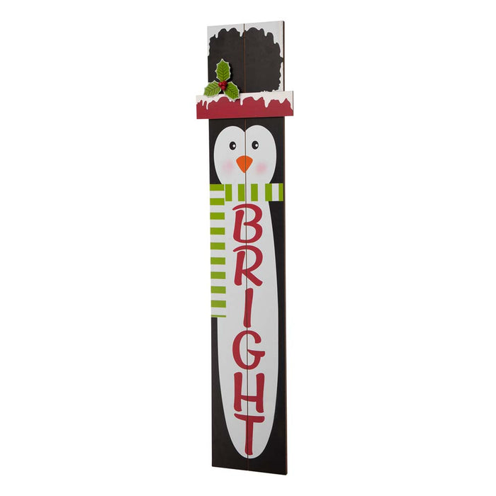 42.00"H Wooden Penguin Porch Sign - BRIGHT