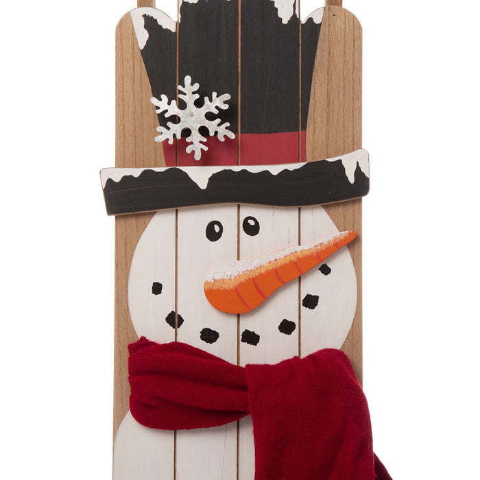 42"H?Wooden Sleigh Christmas Snowman Porch Sign
