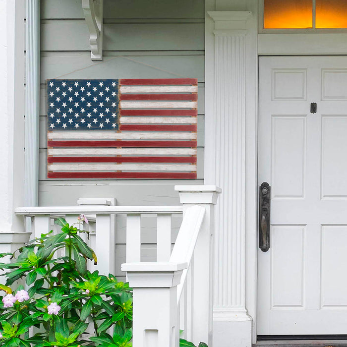 42"L Wooden Patriotic National Flag Wall/Hanging Décor