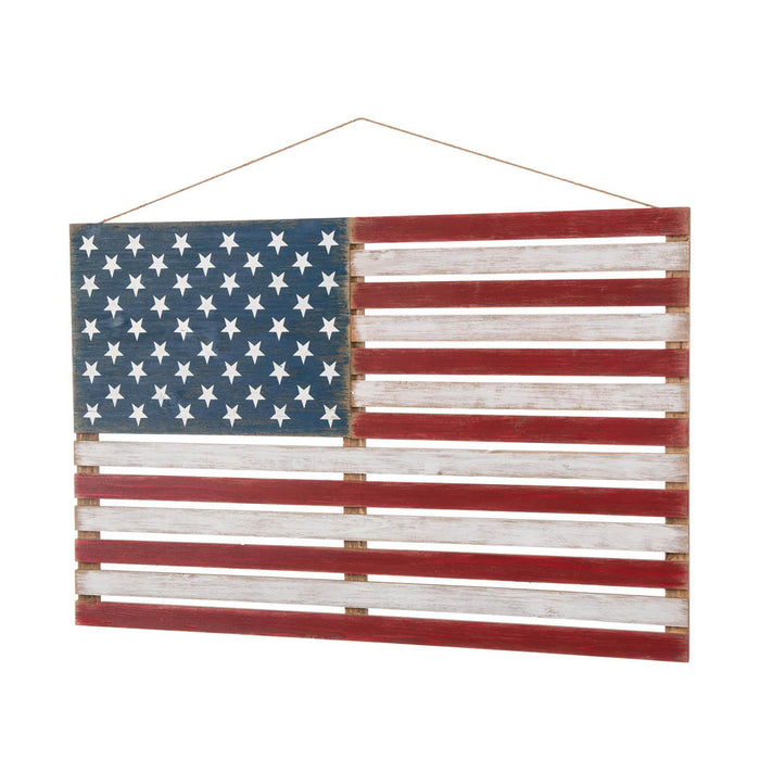 42"L Wooden Patriotic National Flag Wall/Hanging Décor