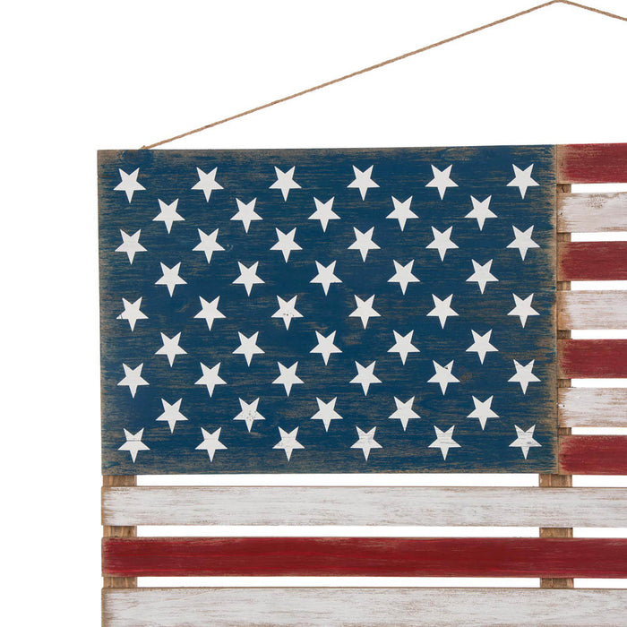 42"L Wooden Patriotic National Flag Wall/Hanging Décor