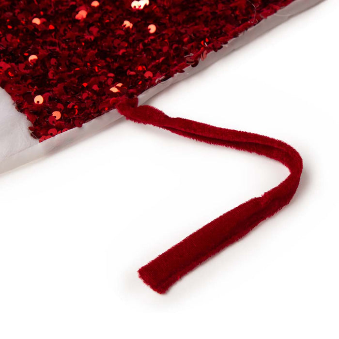48"D Red Sequin Christmas Tree Skirt