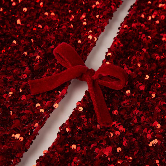 48"D Red Sequin Christmas Tree Skirt