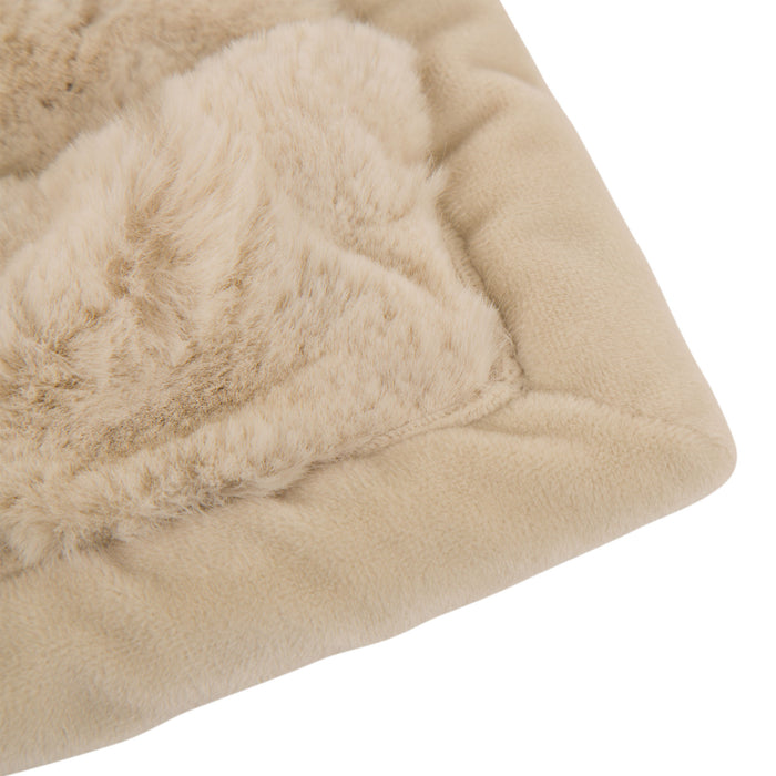 50"*60" Faux Fur Elastic Throw/Blanket, Beige (Face Fabric 1000gsm; Back 210gsm)