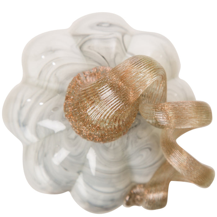 5.71''H Hand Blown Gray Marbleized Glass Pumpkin Decor