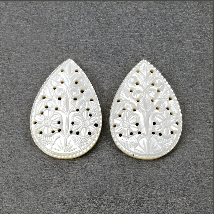 mother of pearl pear carving