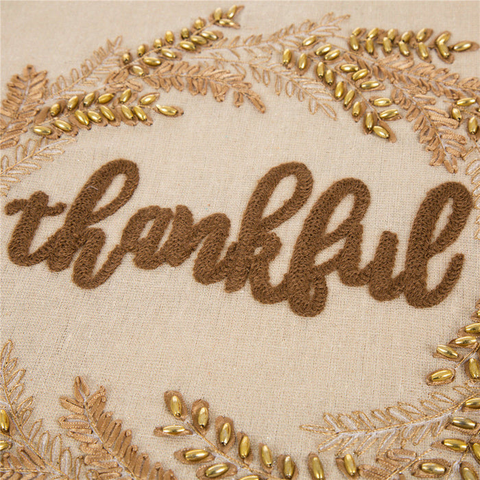 72"L Embroidered Thankful Table Runner