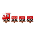 8.5"H Wooden Metal Christmas Train Stocking Holders, Set of 4