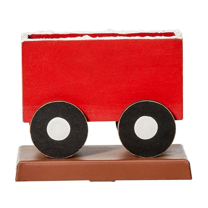 8.5"H Wooden Metal Christmas Train Stocking Holders, Set of 4