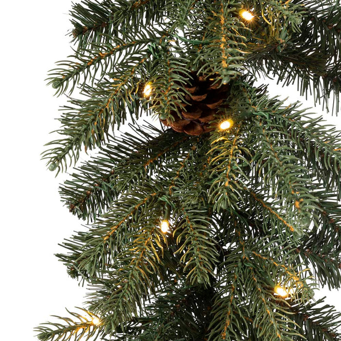 9 ft. Pre-Lit Greenery Pine Cone Christmas Garland with 50 Warm White LED Lights