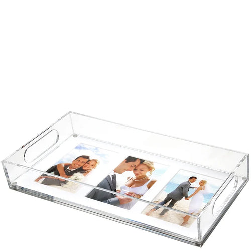 Acrylic Photo Tray 16"x8" Holds 3, 5x7's