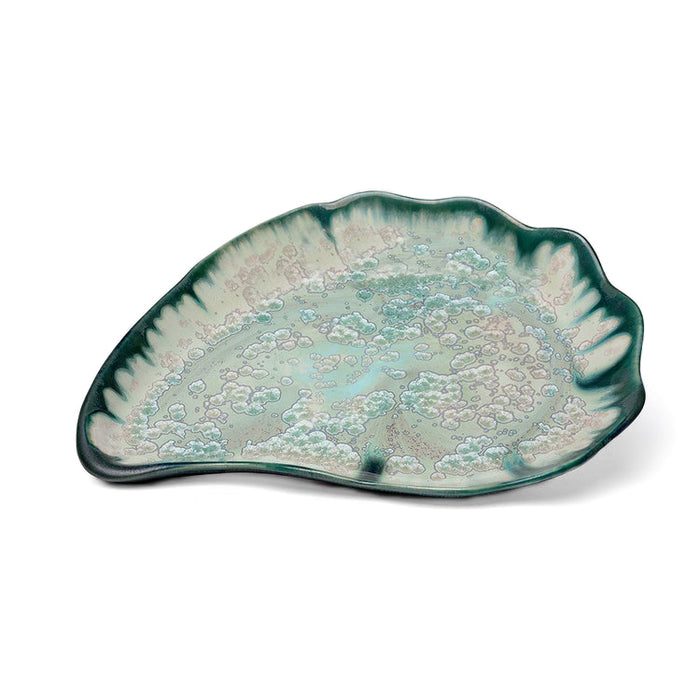 Ae Ceramics Oyster Series Large Plate in Mint & Charcoal