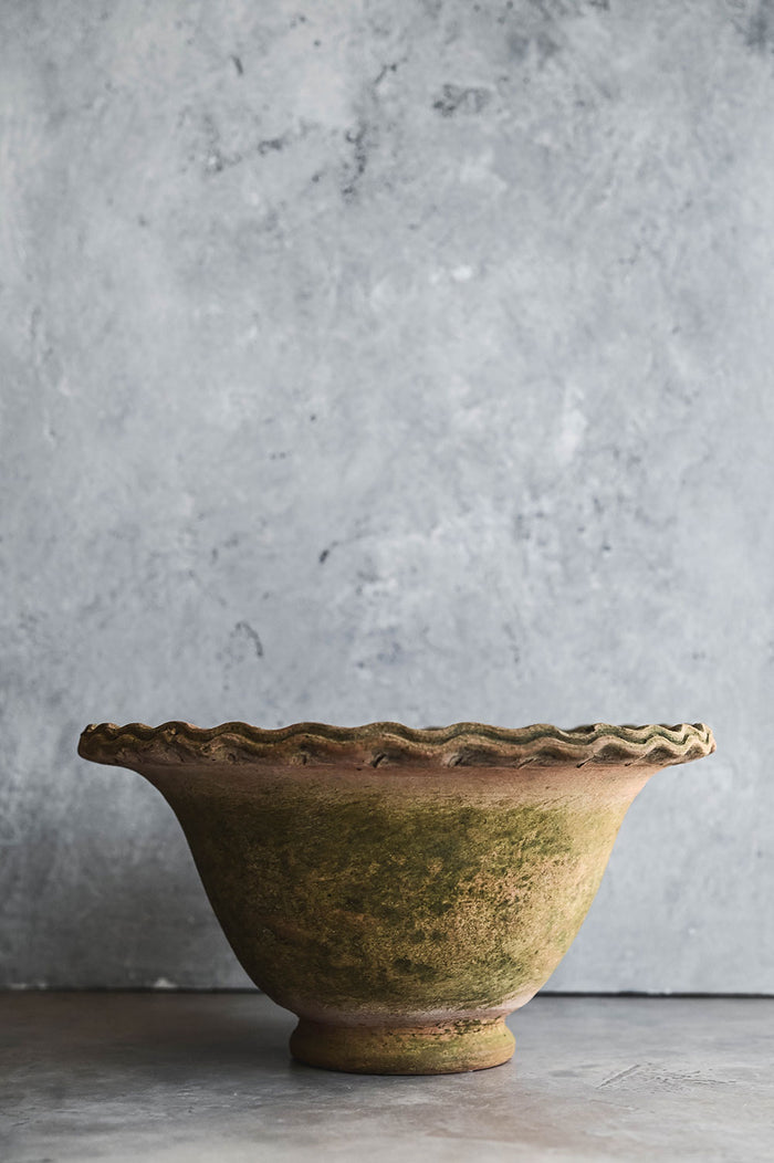 Aged Terracotta Petal Bowl Planter