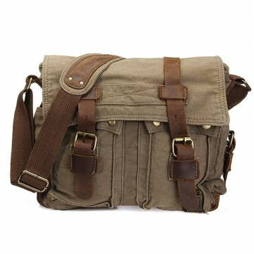 American Style Canvas Leather Casual Shoulder Bag - GhillieSuitShop