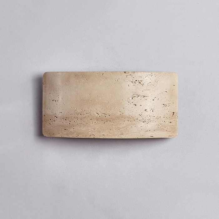 Arclume Yellow Travertine Wall Light front view on white background