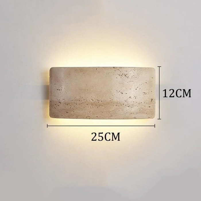 Arclume Yellow Travertine Wall Light dimensions - 25cm width x 12cm height