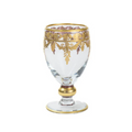 Decorative glass goblet with gold embellishments