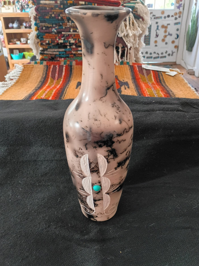 Authentic Navajo Horsehair Pottery; 12" tall x 12" in diameter; NP4-1