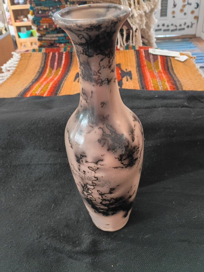 Authentic Navajo Horsehair Pottery; 12" tall x 12" in diameter; NP4-1