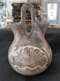 Authentic Navajo Horsehair Wedding Vase Pottery, 9" tall x 18" in Diameter; NP4-2