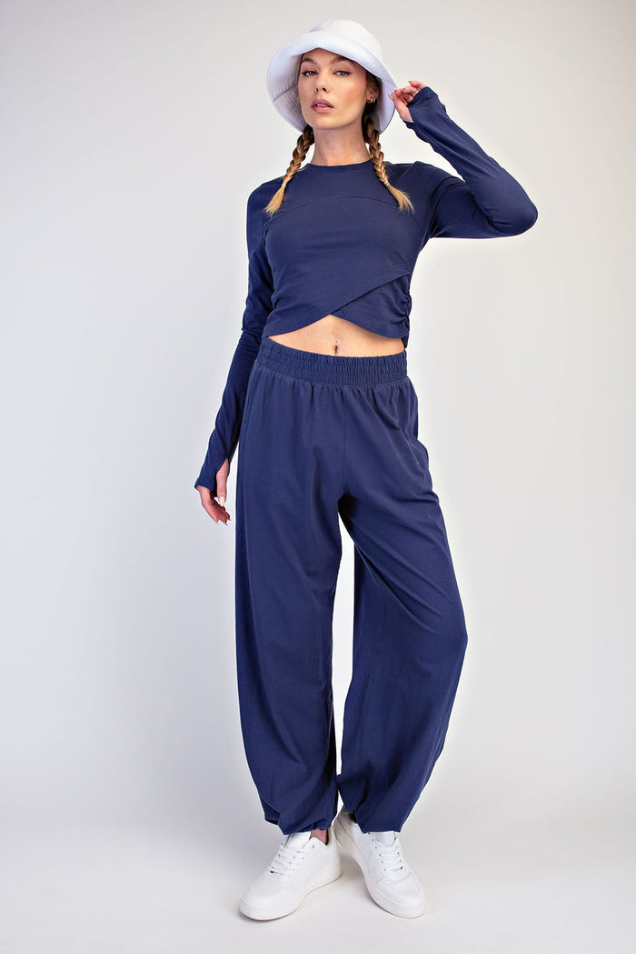 Baby Hannah Smoky Navy Long Sleeve Matching Crossover Set
