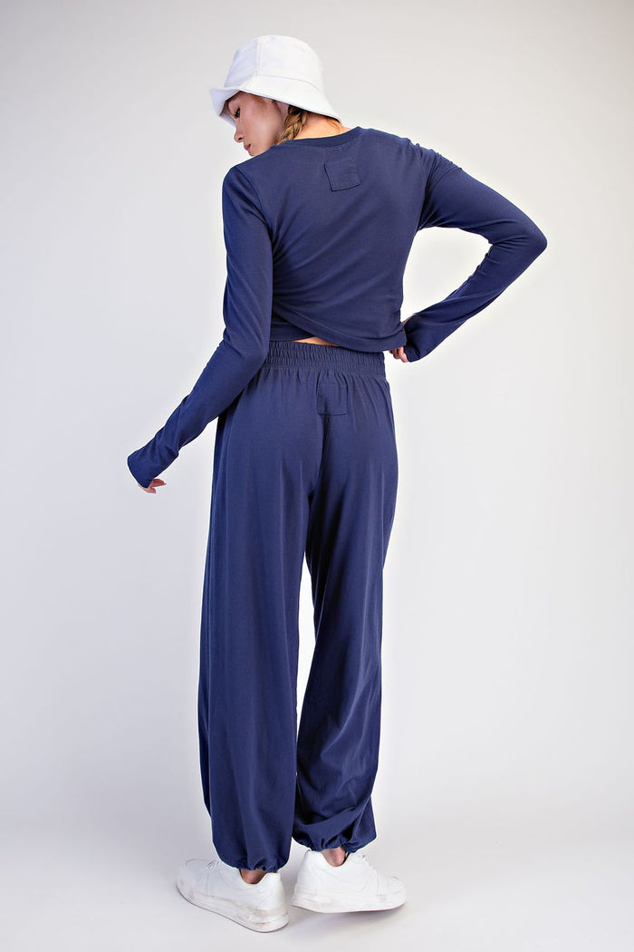 Baby Hannah Smoky Navy Long Sleeve Matching Crossover Set