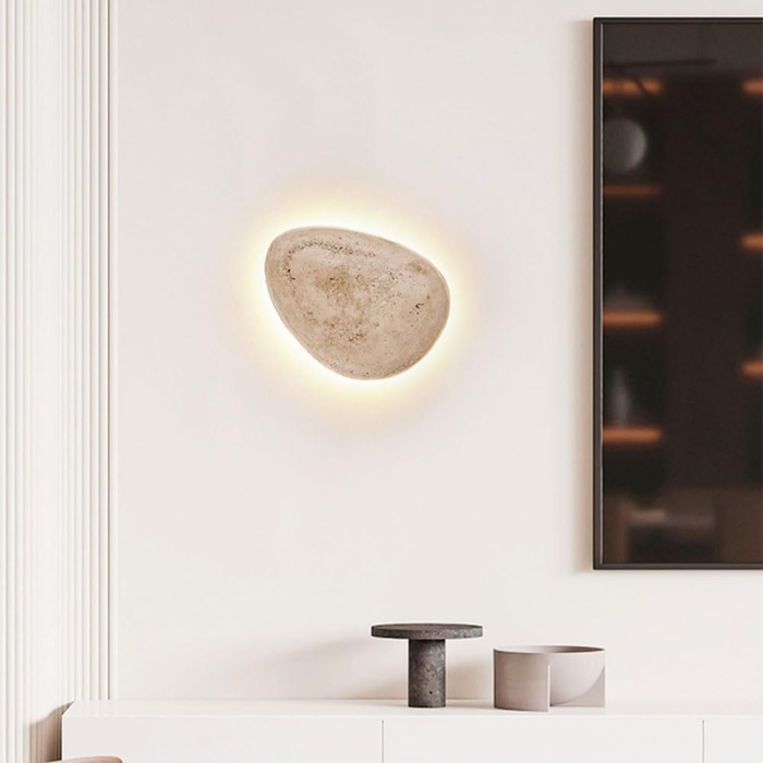 lifestyle above a console beside a framed mirror