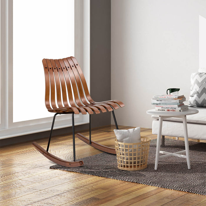 Bamboo Contoured Rocking Accent Chair