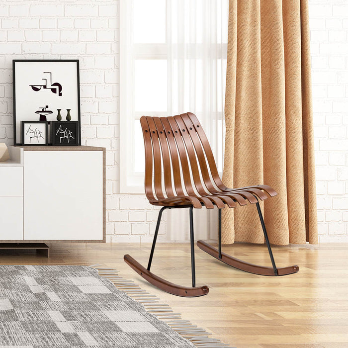 Bamboo Contoured Rocking Accent Chair