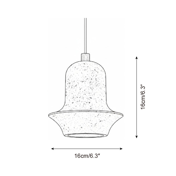 Bellora Sculpted Travertine Pendant Light dimensions - H16cm/6.3in x W16cm/6.3in