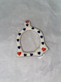 Blue Heart Bell Ornament - Pattern Blue Heart