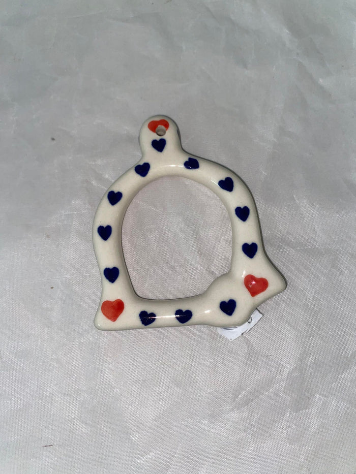 Blue Heart Bell Ornament - Pattern Blue Heart