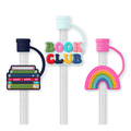 Book Club Straw Topper with Protective Cap