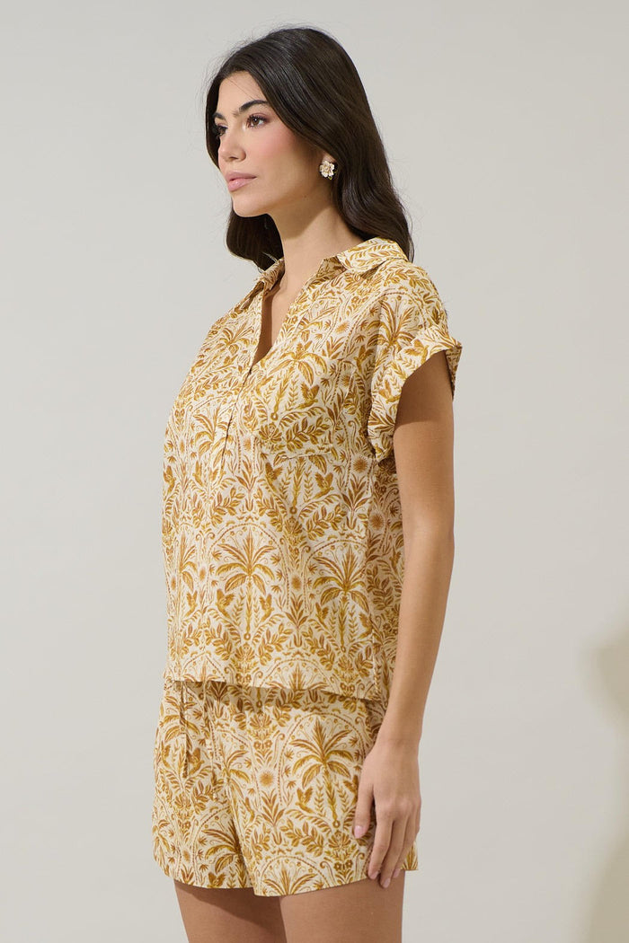 Calina Tropical High Waisted Shorts
